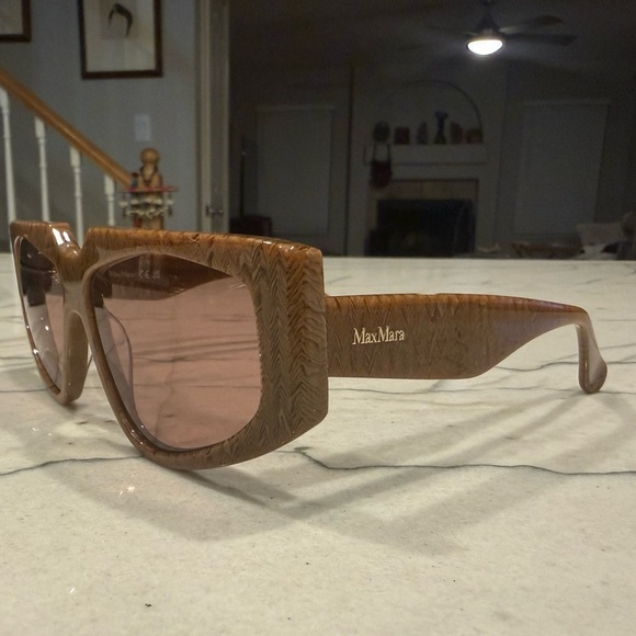 Max Mara MM0125 GLIMPSE6 Textured Havana Brown Oversized Sunglasses 58mm NWOT main image 13